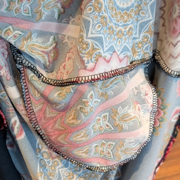 Sleeveless Black Maxi Dress with Multicolor Medallion Print - Picture 3 of 8